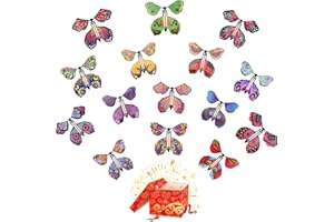 YTOOK 15 Stück Magische Schmetterling Spielzeug, Magic Flying Butterfly Card mit Gummiband Wind up Butterfly Toy, Fliegender Schmetterling Karte Überraschung Geschenk für Geburtstag, Hochzeit