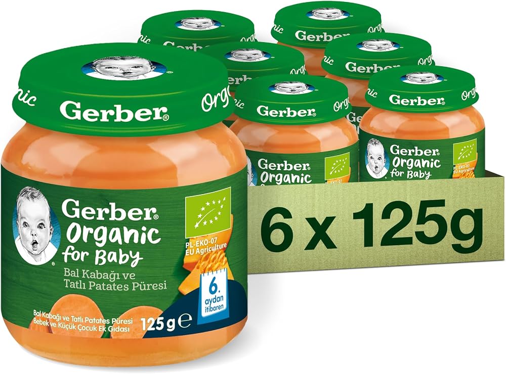 Gerber Organik Bal Kabağı ve Tatlı Patates Püresi 125 gram x 6