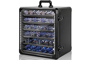 AKOZLIN Valigetta in miniatura con serratura, 5 scomparti magnetici in metallo e telaio in alluminio (L-16,1 × 12,6 × 18,1 pollici)