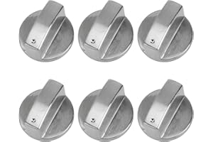 BUYSOW 4/6 Manopola per Fornello a Gas, 6MM Copertura Pomello Accessori di Ricambio per Fornello a Gas Universale, Manopola di Controllo del Riscaldamento Controllo Preciso Della Temperatura per Forno (6PCS)