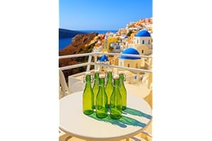 KWARE Botellas de vidrio de estilo vintage de 1 litro, ideales para uso doméstico o comercial, llenar con agua, vino, licor, aceite, cerveza, licor o cordiales (lima)