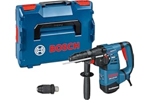 Bosch Professional: młot udarowo-obrotowy GBH 3-28 DFR (800 W, nominalna prędkość obrotowa 0 – 900 min-1, wymienny uchwyt SDS plus, ogranicznik głębokości 210 mm, walizka L-BOXX)