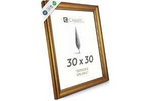 CABBEL Vintage fotoram guld 30x30 cm AVI – barock antik kvadratisk ram med ornament, dekorativ ram för poster, foto & konst