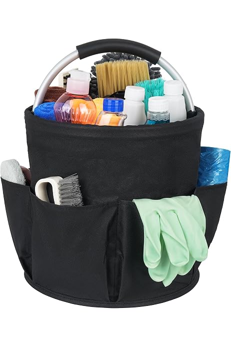 GIDWRIY Putzmittel Organizer Tragbar,Putzkorb Organizer Cleaning Caddy,Reinigungstasche Mit Griff Und 6 Fächern,Behälter Für Putzutensilien Organizer