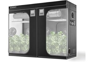 AC Infinity CLOUDLAB Advance tienda de cultivo, con postes más gruesos de 1 pulgada con lona Mylar de diamante 2000D de alta densidad, soporte controlador para cultivo hidropónico interior (8 x 4)