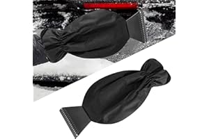 bssmmai Raschietto per ghiaccio con guanto, invernale, graffi, neve, guanto per raschiare il ghiaccio, fodera interna imbottita, elastico con bordo rompighiaccio