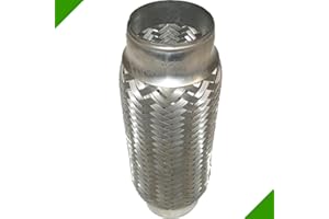 FRÖSCHL AUTOZUBEHÖR 50x200mm Auspuffrohr Flexstück Verbindungsstück Flexteil Drahtgeflecht Auspuffanlage Flexibles Rohr Abgasanlage Auspuff Flexrohr Universal Reparaturstück Abgasrohr Reparaturteil Hosenrohr