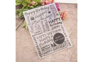 ECMQS Alles Gute Zum Geburtstag DIY Kunststoff Embossing Folder Prägefolder, Waschbar Reusable Schablone Für Sammelalbum Fotoalbum Karte Machen Dekoration Handwerk