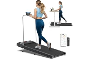 Cardirun Walking Pad Treadmill with Incline & Handle, 2 in 1 Under Desk Treadmills for Home Small, 2.5HP & 136KG Mini Portable Walking Running Machine with LED Display, Voice/App/Remote Control