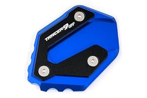 MOWOK Extension de béquille latérale de moto pour Tracer 9 GT Tracer 9gt 2023 2022 2021 tracer9gt Accessoires bequille support agrandisseur (Bleu)