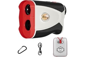 Télémètre Golf 1300m, Bozily Télémètre Chasse/Golf avec Ventouse MagnéTique, 6X Grossissement, Flag-Lock avec Vibration, Telemetre Golf avec Pente, Emballage Cadeau, Chargement USB