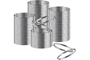 Ruesious 50pcs Anillo de Llavero 28mm Aleación Plateada para Organización de Llaves de Hogar y Coche Color Plateado