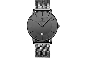 BEN NEVIS Uhren,Herren Uhr Flache Analog Quarz Datumsanzeiger Klassisch Mode Wasserdicht Armbanduhr mit Leder Armband