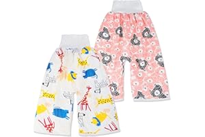 FLYISH DIRECT 2 Stück Baby Windelrock Windelhose Töpfchen Trainingshose für Kinder Töpfchentraining, M, 1-4 Jahre/0-4T
