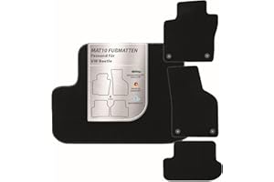 MAT10 Car Floor Mats Suitable for VW Beetle (Year of Manufacture 11/2011 - 02/2018, Type 5C) Made of Velour, 4-Piece Car Mat Set, Durable OEM Quality, Made in Germany, Black