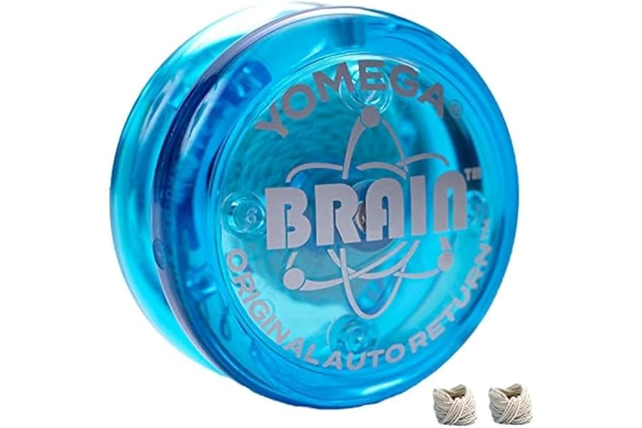Yomega The Original Brain - Professional Yoyo For Kids And Beginners, Responsive Auto Return Yo Yo Best For String Tricks + Extra 2 Strings & 3 Month Warranty (Blue)