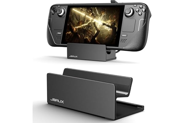 JSAUX Stand Dock Officiel et avec étui Compatible avec Steam Deck, Support de jeu en alliage d'aluminium givré pour Steam Deck, Support anti-dérapant pour Valve Steam Deck