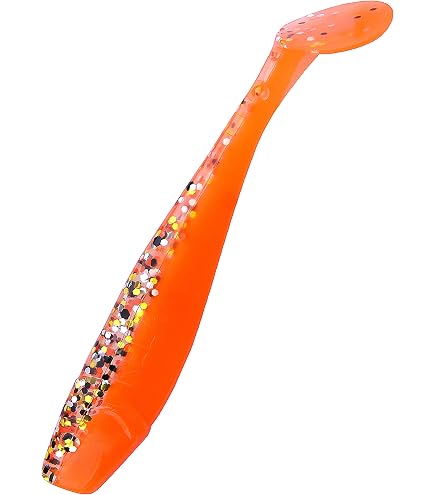Relax King Shad - Pesce di gomma, ca. 11 cm, 4 pezzi, colore: giallo fluo e nero RT (S056R