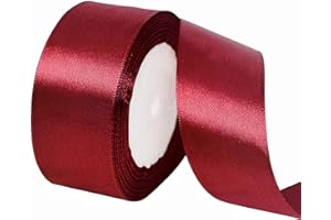 POPOYU Satinband Rotwein 40mm, 23 Meters Dekoration Geschenkband Fein Schleifenband, Stoffband für Luftballons, Hochzeit, Taufe und Geburtstag Geschenke Der Valentinstag Verpackung von Geschenken