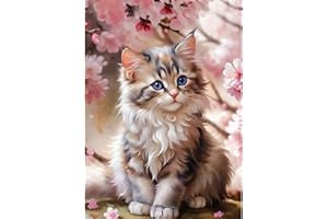 CEOVR Gatto Diamond Painting Kit Completo,Fiori Pittura Diamante,Animale Diamond Painting Adulti Adulto,30x40 cm Pittura Diamante 5D,Kit per Pittura Diamante Mosaico 5D,Gatto Sotto L'albero