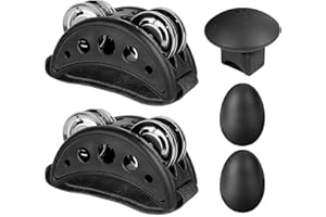 Rigych Egg Shakers und Fuß Tamburin Percussion, Rhythmus Finger Shaker für Schlagzeug Gitarre Ukulele Mandoline Banjo Spielen