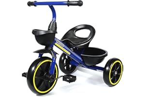 KRIDDO Dreirad ab 2 Jahre, Dreirad für Kinder von 24 Monate bis 5 Jahre, Kinderdreirad Lauflernhilfe, Geschenk für Kleinkinder von 2-4 Jahren, Dreiräder, Blau