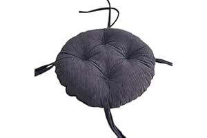 uyeoco Juego De 1/2/4 Cojín Redondo para Silla, 30cm/33cm/35cm/40cm/45cm/50cm cojín de Asiento Suave para Taburete, jardín, Interior, Exterior, hogar(H2,1PC 33x33X6cm)