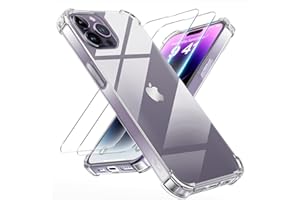 Tentoki 3 in 1 für panzerglas und hülle iphone 14 Pro Max,[Nie Vergilbung] schutzfolie iPhone 14ProMax TPU handyhülle Schlanke Stoßfeste Anti Kratzt Transparent