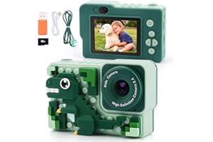 XOURSPATY Children's Camera, Children's Day, Back to School, Birthday Gifts for Boys 3 4 5 6 8 7 9 10 11 12 Years, 32 GB 1080P HD Digital Camera, Boys Camera, Dinosaur Children's Toy