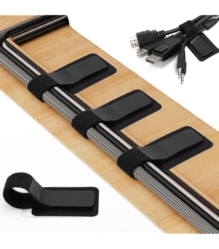 Kabelmanagement Set – 20 Klettverschluss-Bänder Selbstklebend, Wiederverschließbar, Für Schreibtisch & Zuhause