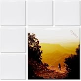 SUMEX Sublimation Ceramic Tiles for Crafts, 6 Pieces Glossy White Ceramic Tiles for Heat Press (6 x 6 inch)