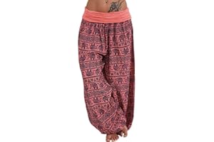 Wtouhe Femme Pantalons,2021 Pas Cher Cadeau Yoga Bohémien Harem Pants Sarouel Imprimé Jambe Lâche Décontracté Spandex Doux Modal Pantalon Pilate Lanterne Sportwear Danse Casual Pantalon Grande Taille