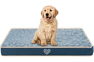 VANKEAN Waterproof Dog Bed Mat Reversible (Warm and Cool) with Removable Machine Washable Cover, Dog Bed Matterss for Crate, Dog crate mat, Dog Pad Pet Bed for Small to Large Dogs, Navy/Grey