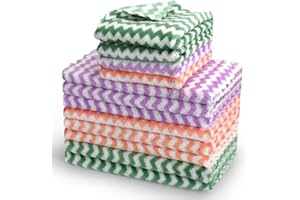 EigPluy 12 Piezas Paño de Microfibra para Limpieza,Toallas de Cocina Superabsorbente,25x25cm,Colores Mezclados