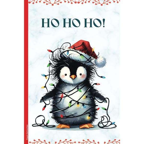 Winterwunderland Skizzen- & Notizbuch A5 – Mit Pinguin-Motiv, Liniert & Blanko-Seiten, Für Familie & Adventszeit