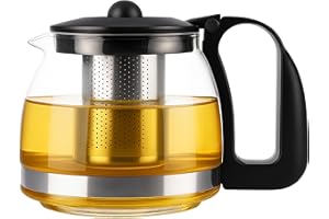 Lovegrace Teekanne Glas mit Siebeinsatz 1250ml – Hitzebeständig & Spülmaschinenfest, Edelstahl Filter, Teekanne mit Sieb Glas, Glaskanne Tee, Tea Pot, Teekessel für losen Tee & Kaffee, durchsichtig