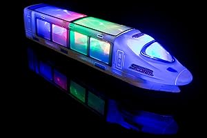 PALESTRAKI Train Electrique pour Enfants – avec Lumières LED et Musique. Le Cadeau Parfait à Offrir pour Noël ou l’Anniversaire des Enfants de 3 Ans et Plus.
