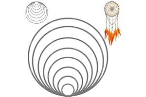 ABOVE ZERO 16 Piezas Aros de Metal Blancos (4/6/8/10/12/15/18/20 cm), Anillos de Metal Blanco en 8 Tamaños Aros para Manualidades, Atrapasueños