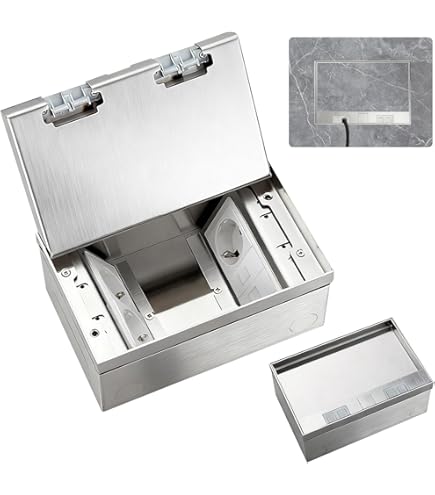 Recessed Floor Outlet Box Flat Socket Kit 4KW With 2 Standard 2 USB