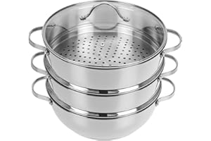 GRÄWE Dampfgarer/Servierpfanne 28 cm mit zwei Dampfeinsätzen, Serie Pro-Line