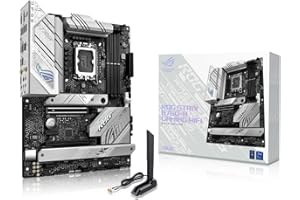 ASUS ROG STRIX B760-A GAMING WIFI Intel B760 LGA 1700 white ATX motherboard with 12 + 1 power stages, DDR5, PCIe 5.0 x16 SafeSlot, 3x PCIe 4.0 M.2 slots, WiFi 6E, USB 3.2 Gen 2x2 Type-C, and Aura Sync