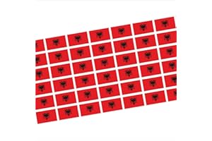 JINTORA Mini bandiere - bandiere insieme - liscio - 20x12mm - adesivi - Albanie - Adesivi per ufficio, scuola e casa - 54 pezzo