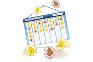 LIKARTO® Pizarra para dejar los pañales - Con 60 imanes y tabla de recompensas - Empezar con el orinal - Potty training - Entrenamiento para ir al baño para niños