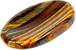 P&R:UK Opalite Crystal Worry Thumb Stone - Natural Healing, Calming, Meditation, Reiki, Stress Relief (Tiger Eye)