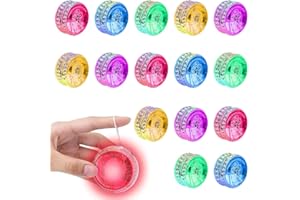 PLLYPE LED Licht Jo-Jo, 15 Stücke Kunststoff Responsive Yoyo, Leuchten Yoyos für Kinde, Anfänger JoJo Spielzeug, Responsive JoJo mit Kugellager für Geburtstagsgeschenke, Partys, Feiern, Preise