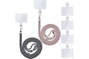 Linkbro Handykette Universal, Handy Lanyard, Universelles Handy um den Hals hängend mit Pad Handy Lanyard, verstellbar und abnehmbar. (2Dunkelgrau+Roségold)