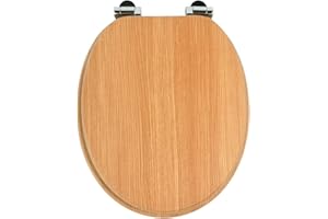 SINOBATH Abattant WC Darkwood avec système d'abaissement automatique en bois, motif couleur bois (Akwood)