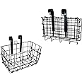 RAVIRAJ DISPLAY Folding Front/Rear Bike Basket Wire Mesh Fold-Up Detchable Hanging Bike Basket for Mountain Bike Black 1 NOS