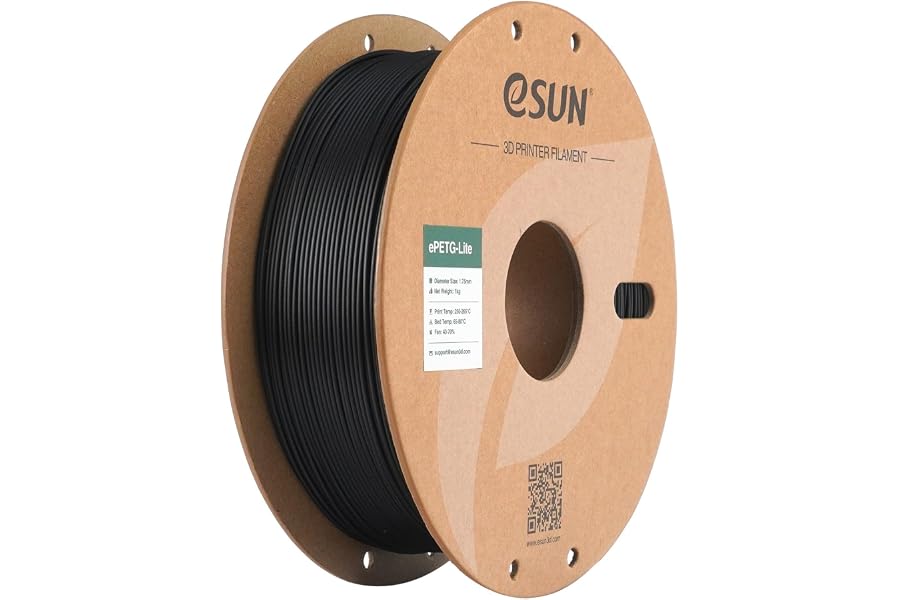 eSUN Hohe Zähigkeit PETG Basic 1.75mm Filament, Schwarz, 1KG | Hohe Zähigkeit PETG Filament, 1KG Spule (2.2 LBS) 3D-Druck Fil