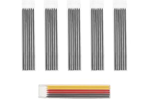Pizsieat 36 Stück Tieflochmarker Minen 2.8 mm Bleistiftminen Tischler Bleistift Ersatzminen Minen Solide für Zimmermannsbleistif Architekt Zeichnen (Mehrfarbig)